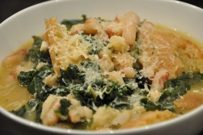 kale, white bean and ciabatta soup - amazing